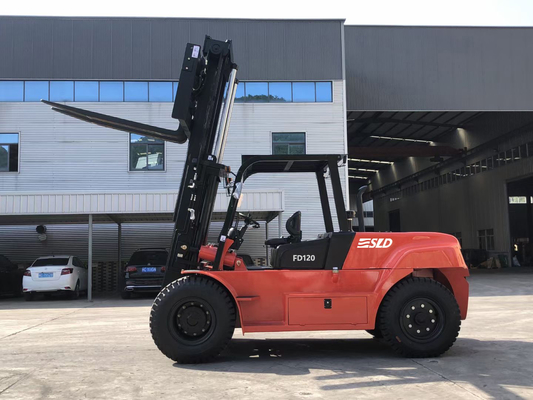 SLD 12 ตัน Forklift กับการป้องกันบนหัว Cummins เครื่องยนต์ ไฮดรอลิกการส่ง