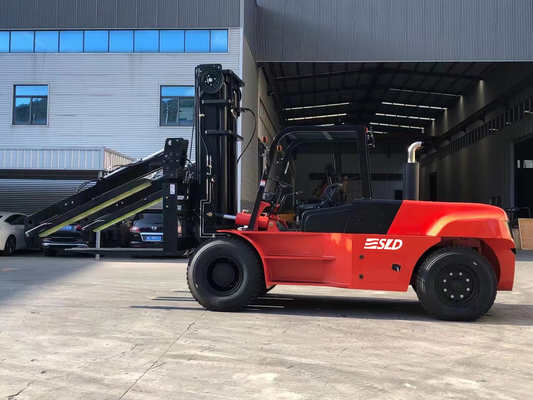 FD120 3000mm Mast Lifting 12000kgs โฟร์คลิฟท์ยกหนักสําหรับการควบคุมล้อหน้าหรือหลัง