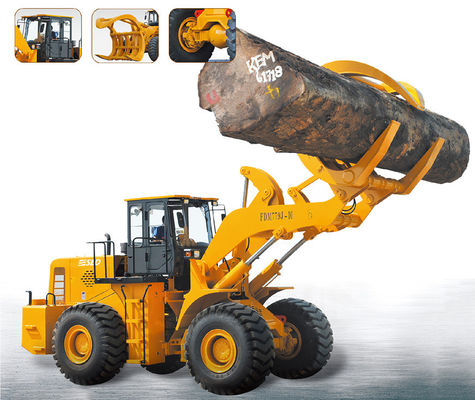 10T Wood Grapple Tractor รถตักล็อกไฮดรอลิกพร้อมฟาร์มพ่วง