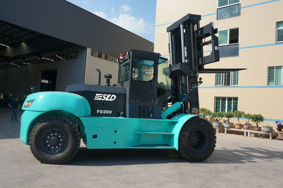 20 ตัน 25 ตันประเภทกล่อง Mast Heavy Lift Forklift สำหรับ Logistic Yard